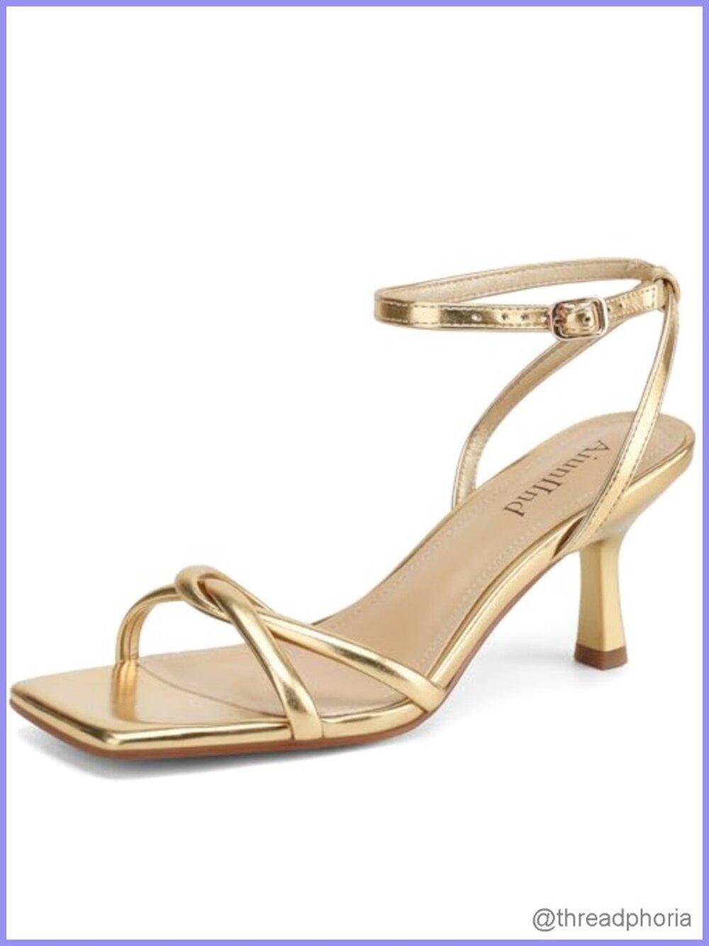 Women's Kitten Low Heel Sandals Strappy Square Open Toe 2.5 inch Faux Leather